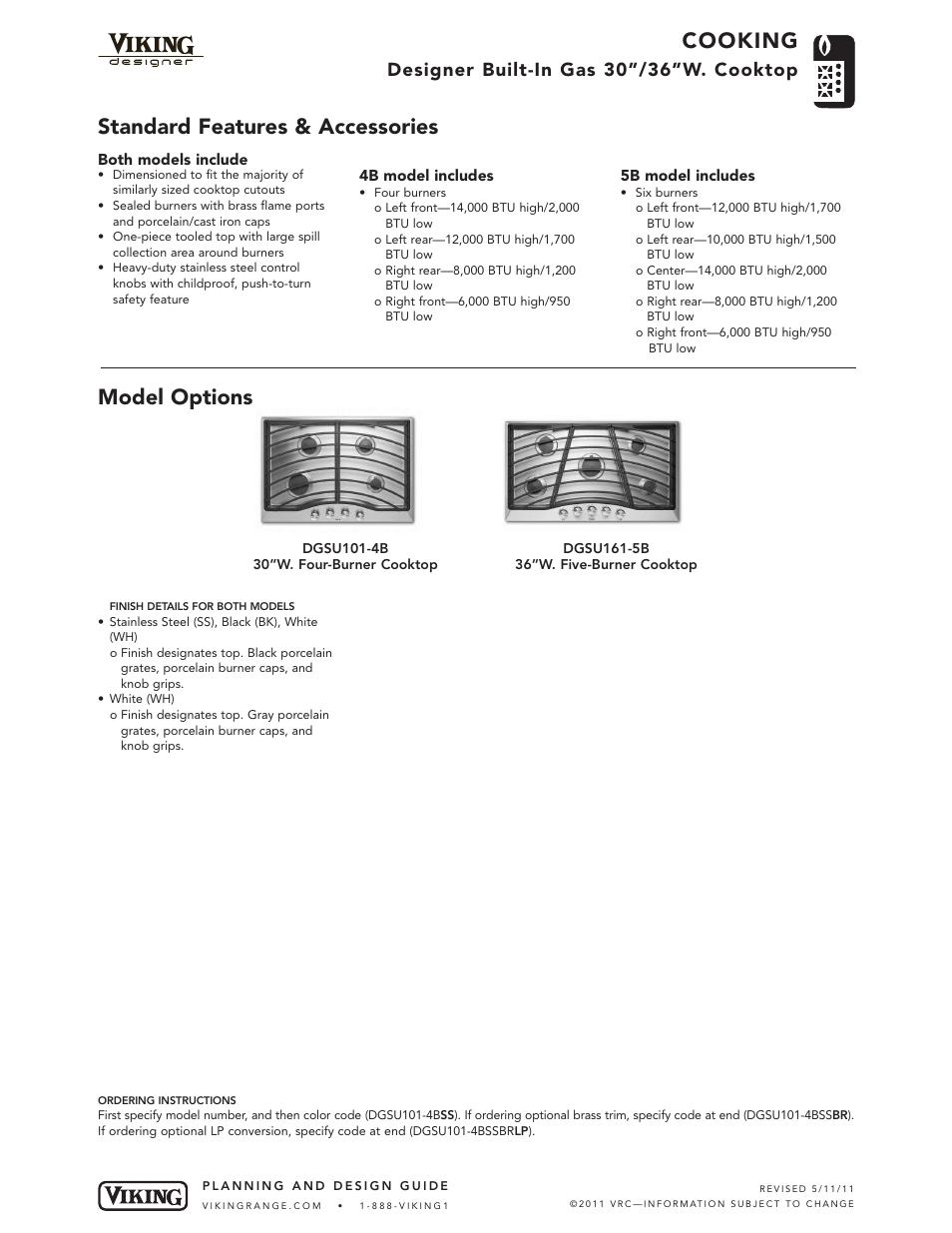 Viking DGSU100-4B User Manual | 5 pages