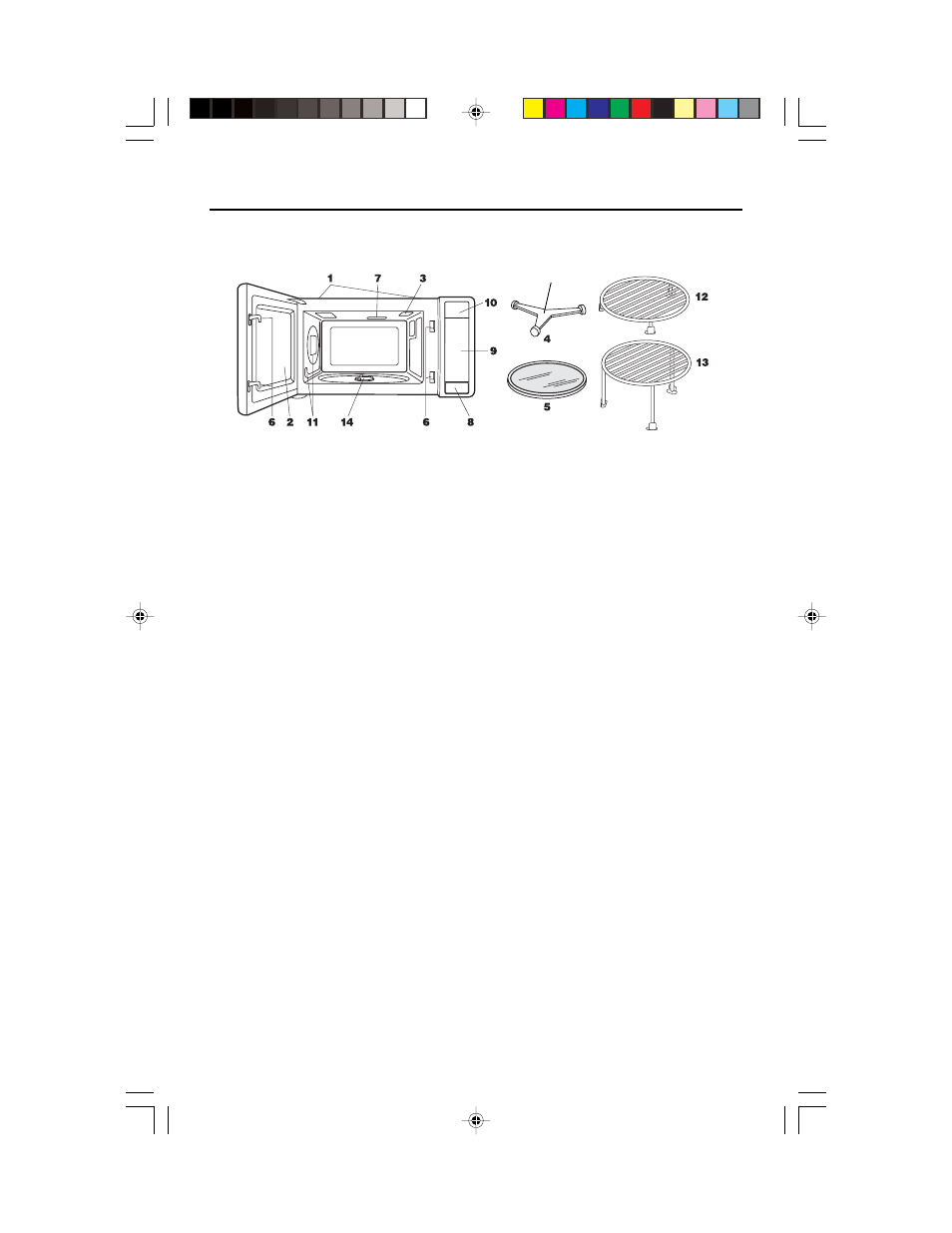 Nombres de piezas, Partes del horno microondas | Viking F20303 User Manual | Page 100 / 128