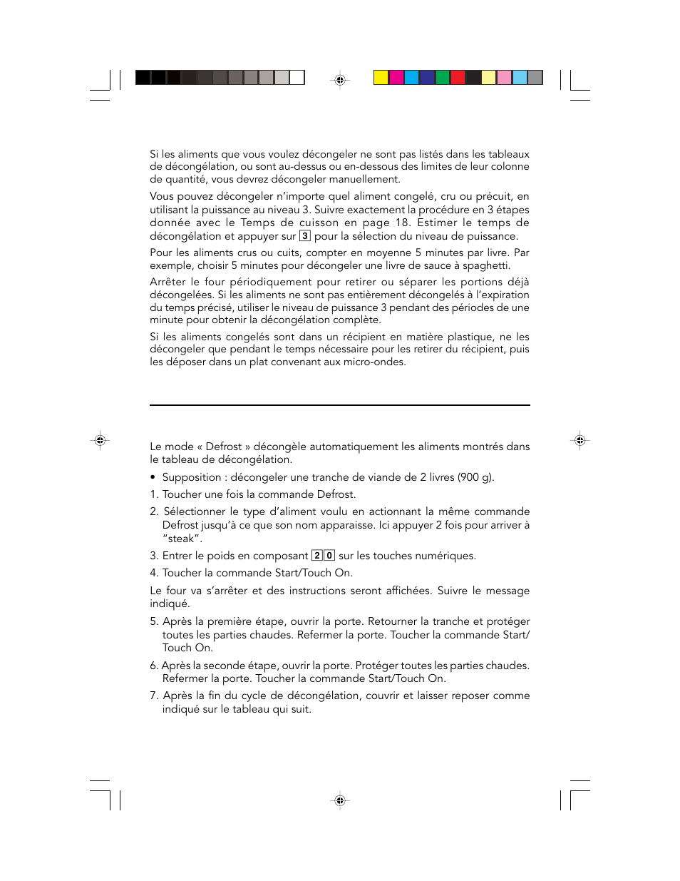 Micro-ondes particularités, Defrost (décongélation) | Viking F20303 User Manual | Page 60 / 128