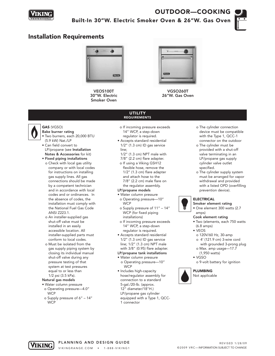 Outdoor—cooking, Installation requirements | Viking VEOS100T User Manual | Page 4 / 5