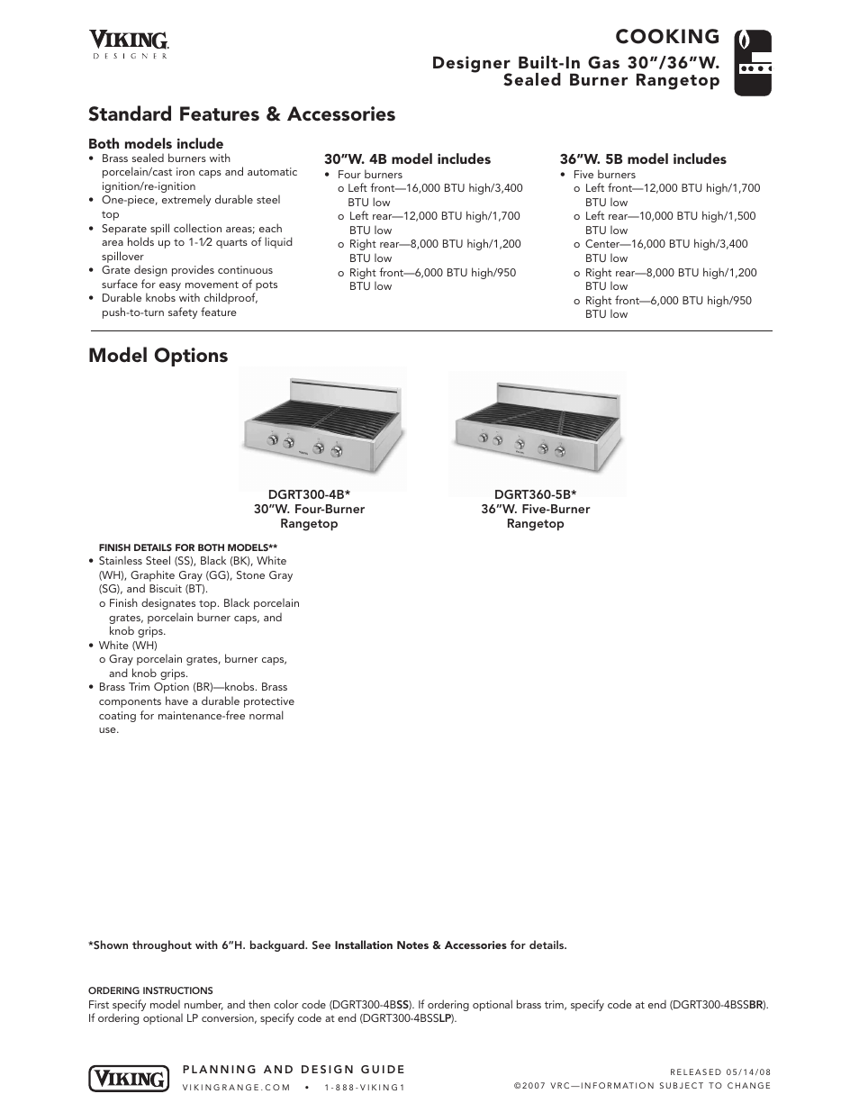 Viking DGRT360-5B User Manual | 5 pages