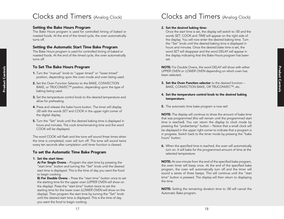 Clocks and timers | Viking F20362B User Manual | Page 11 / 24