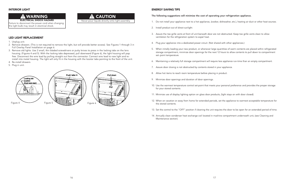 Warning caution | Viking Refrigerator Drawer User Manual | Page 9 / 14