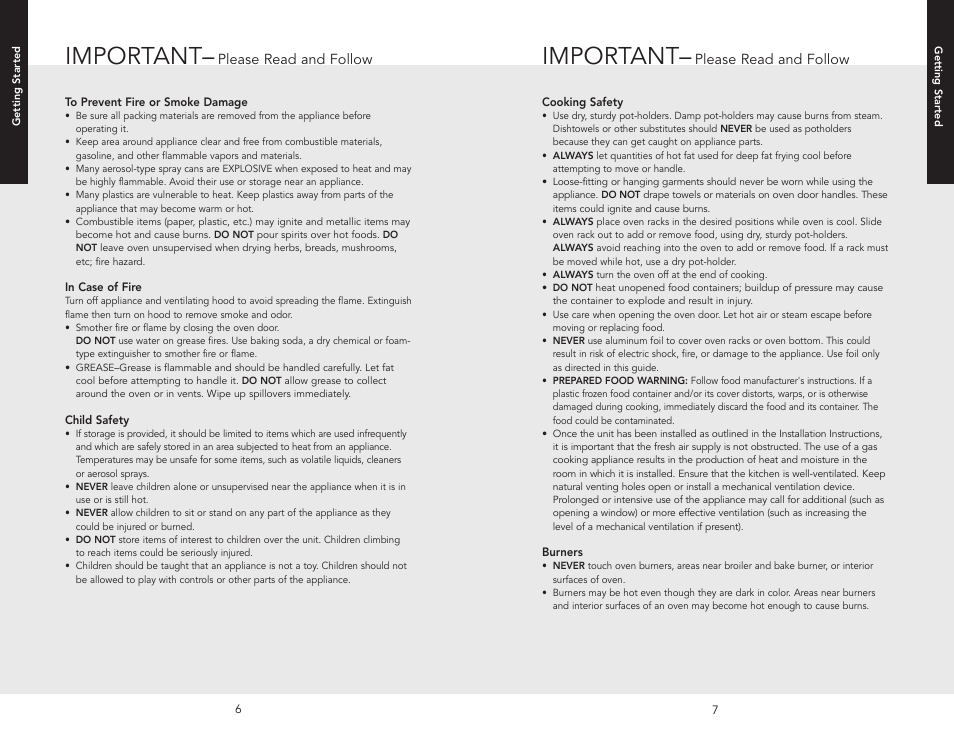 Important | Viking F20516 User Manual | Page 4 / 20