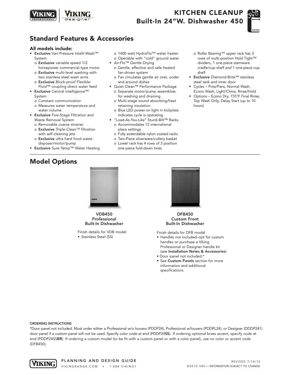 Viking DFB450 User Manual | 5 pages