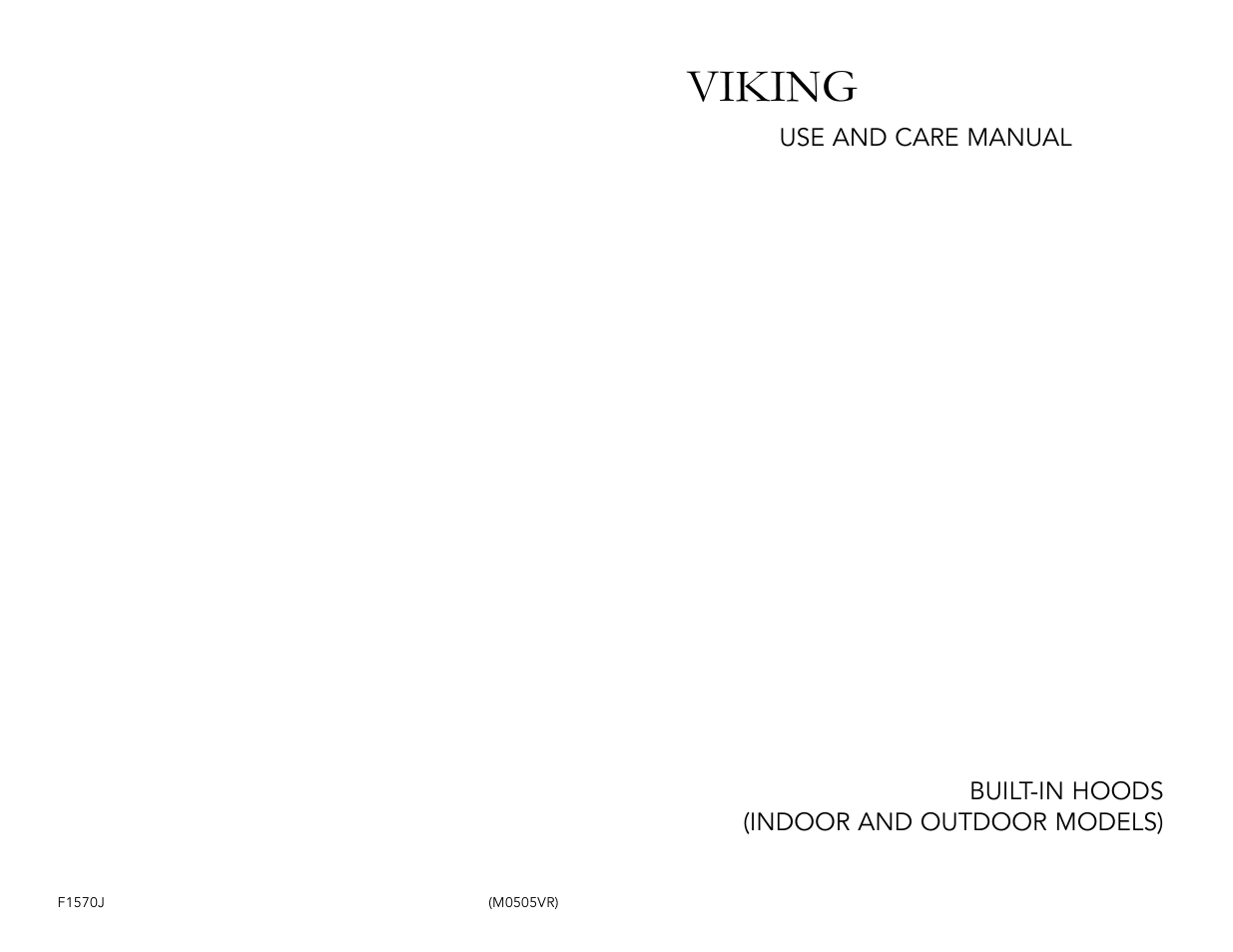 Viking F1570J User Manual | 6 pages