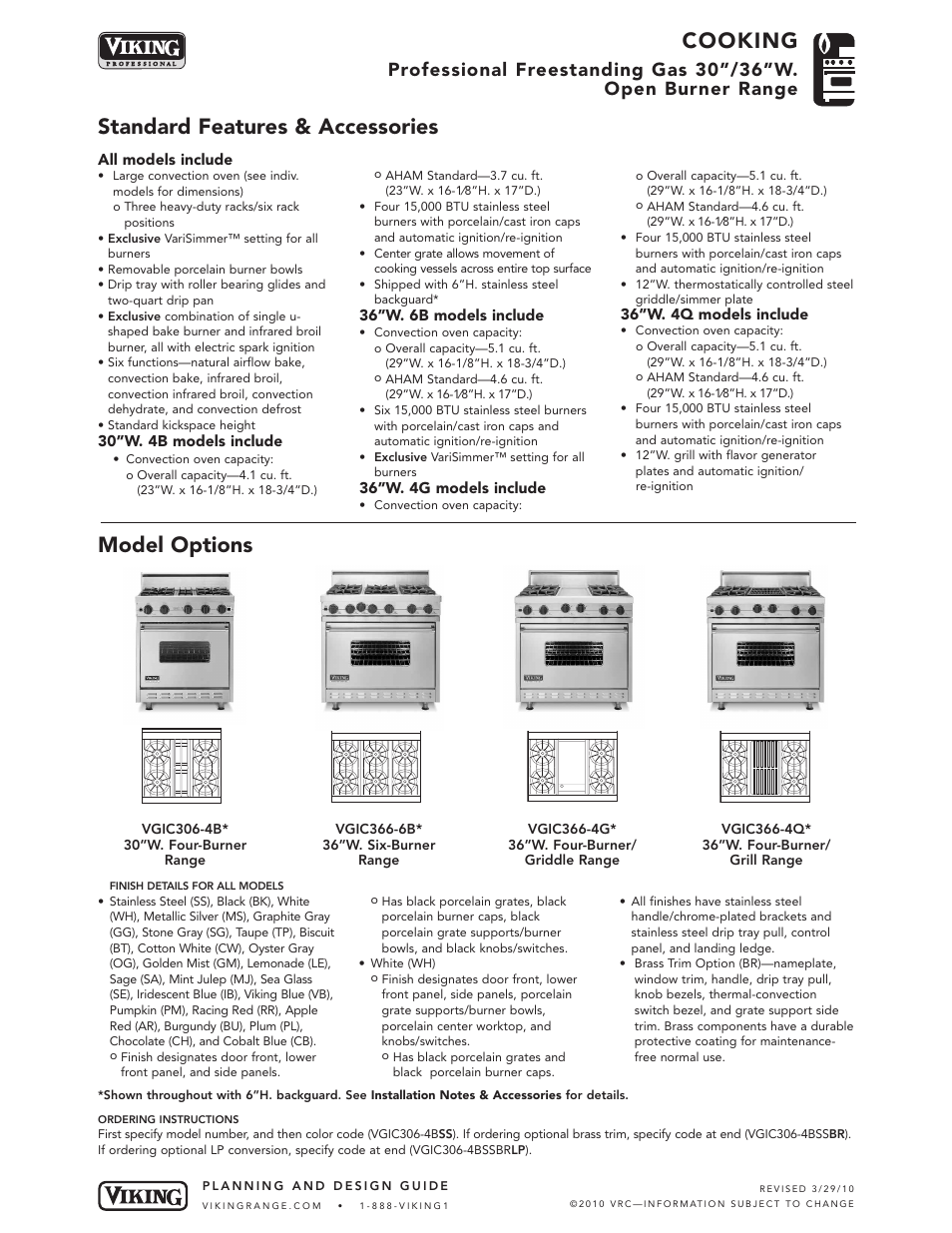 Viking VGIC366-6B User Manual | 6 pages