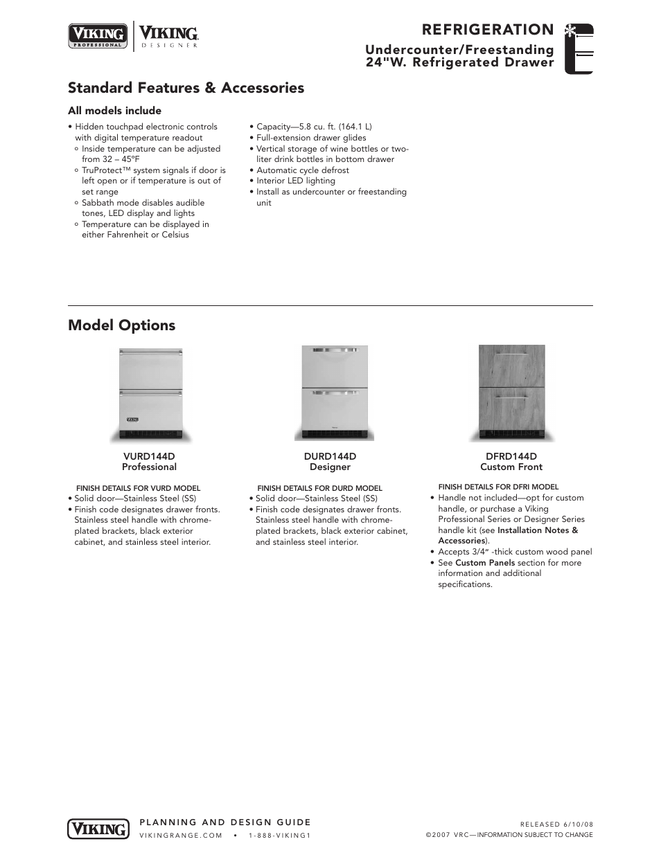 Viking VURD144D User Manual | 5 pages