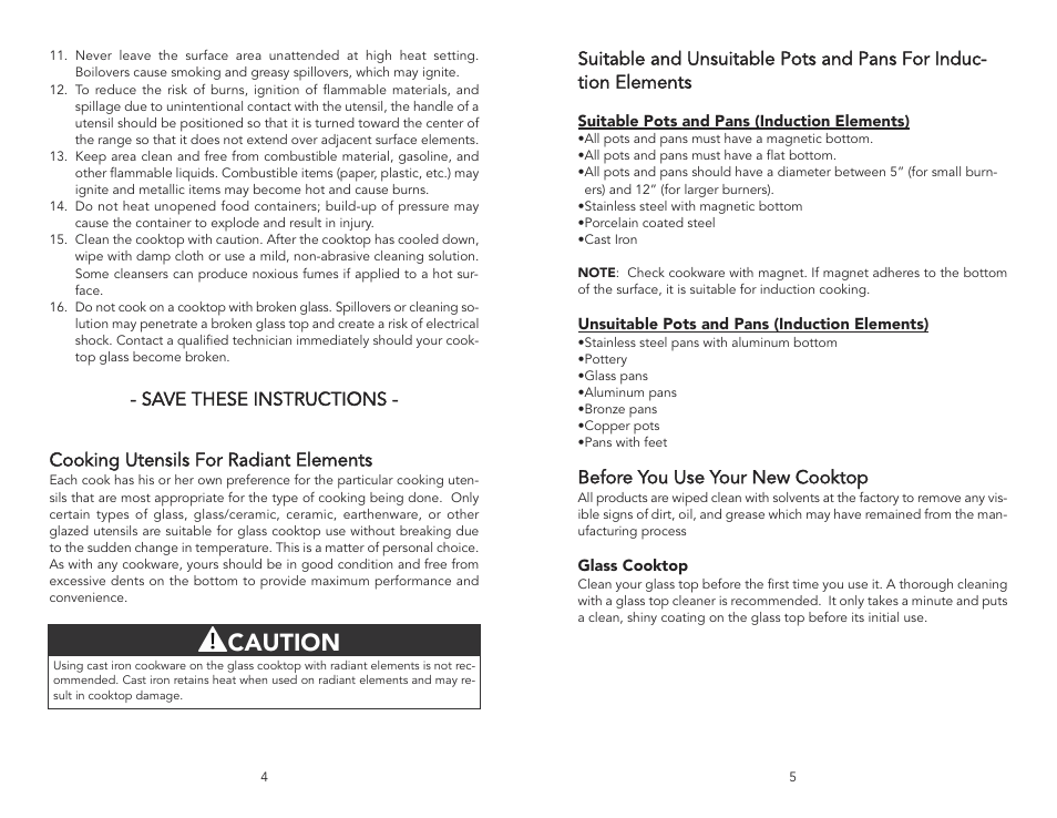 Caution | Viking F20111C User Manual | Page 3 / 8