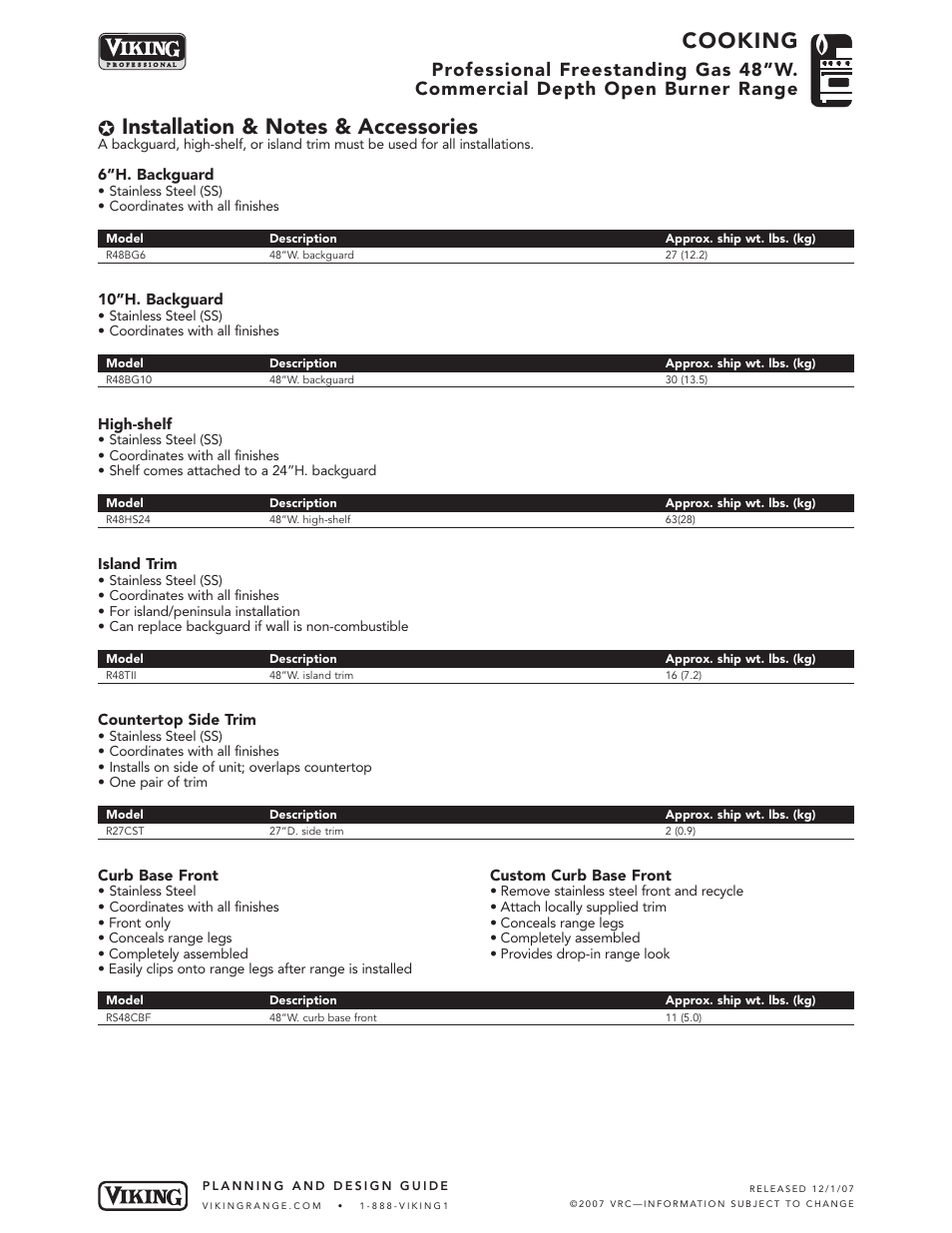 Cooking | Viking VGRC485-6GD* User Manual | Page 5 / 6