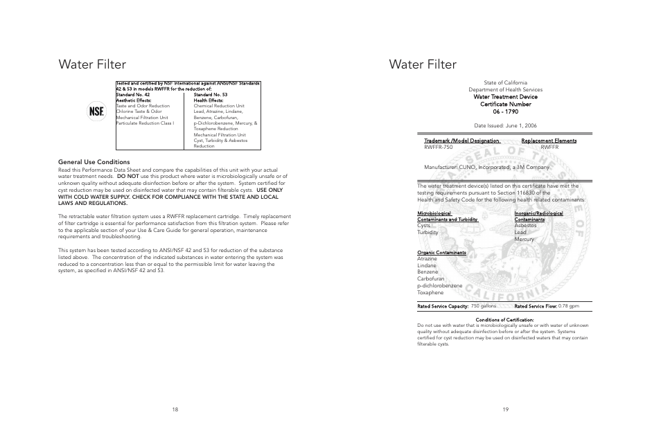 Water filter | Viking F20394E EN User Manual | Page 10 / 18