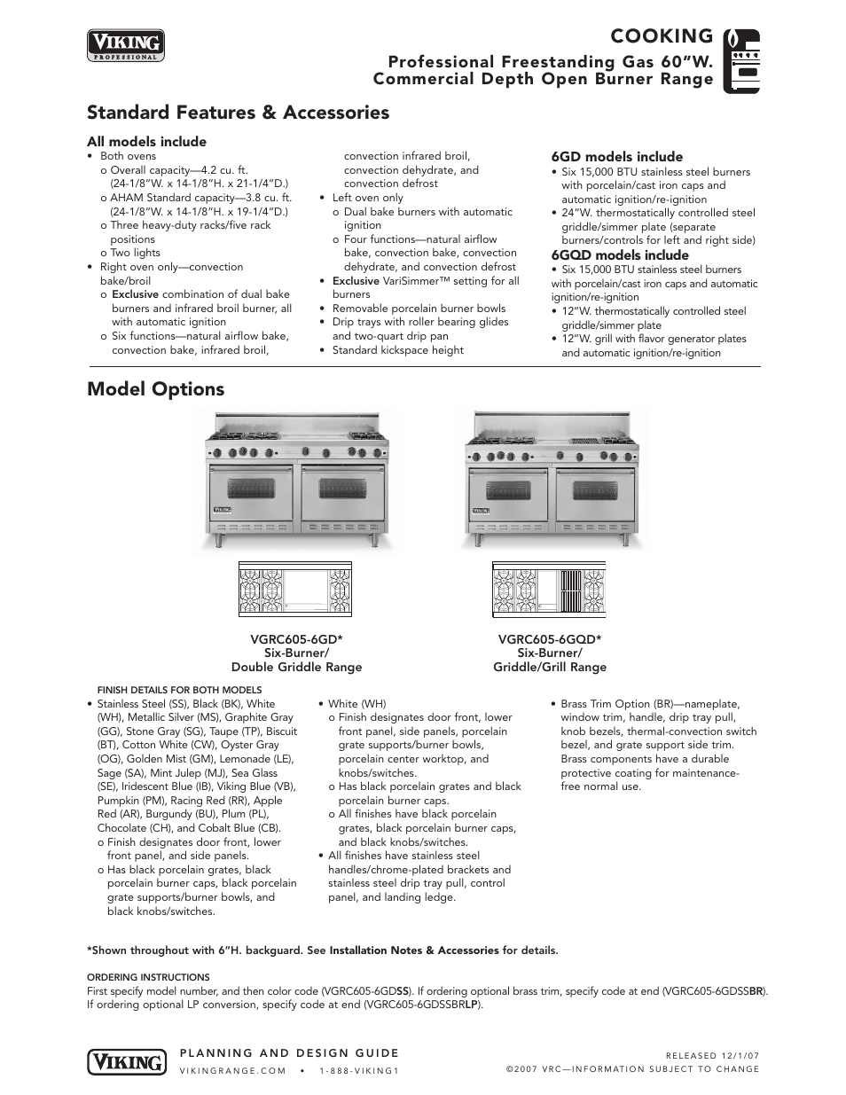 Viking VGRC User Manual | 6 pages