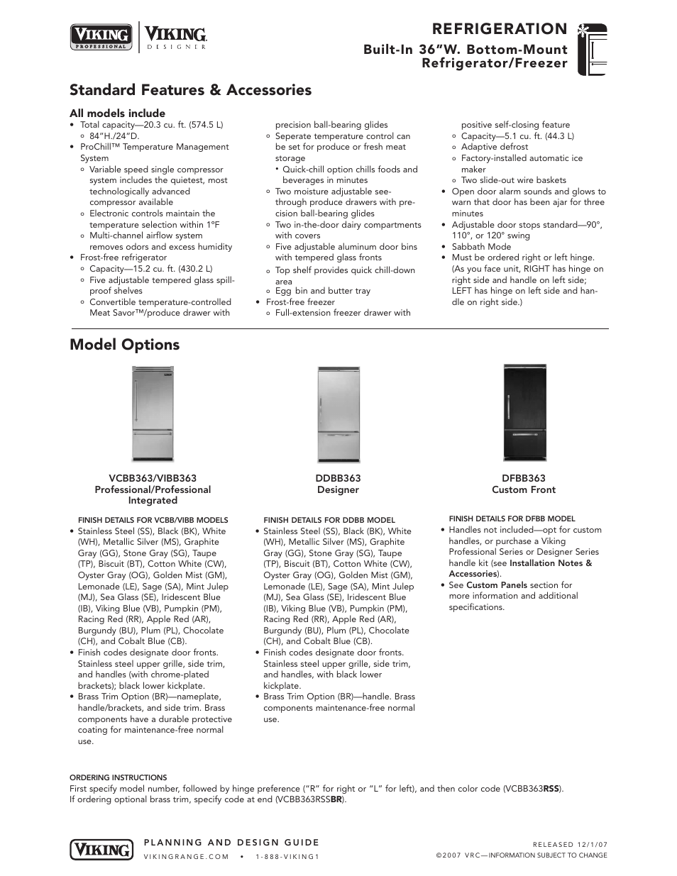 Viking VIBB363 User Manual | 9 pages