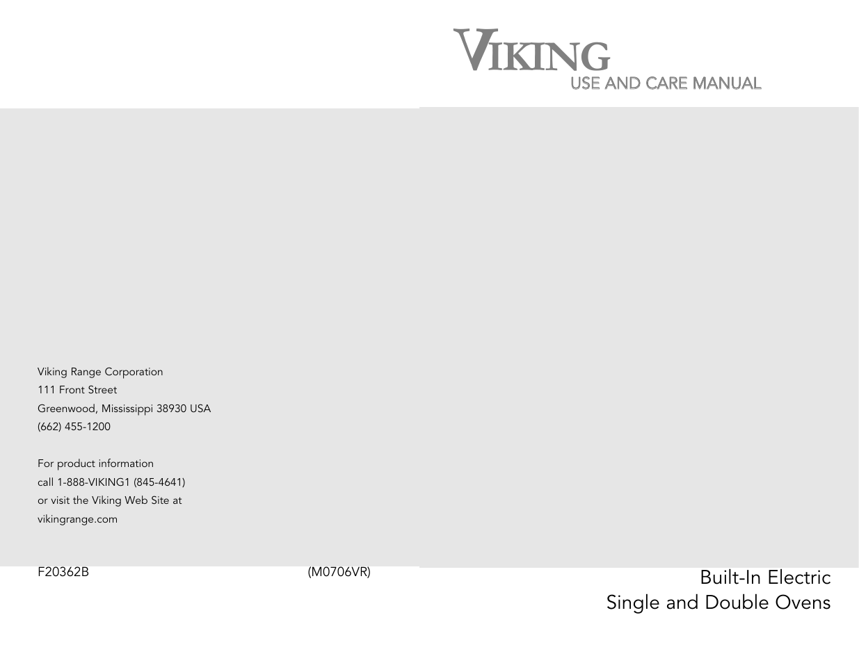 Viking M0706VR User Manual | 24 pages