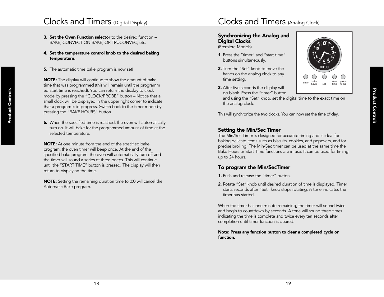 Clocks and timers | Viking M0706VR User Manual | Page 10 / 24