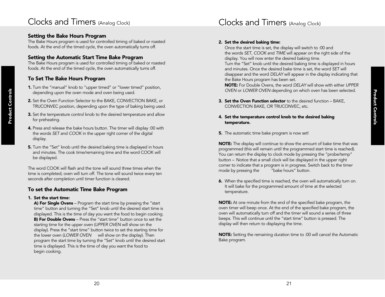 Clocks and timers | Viking M0706VR User Manual | Page 11 / 24