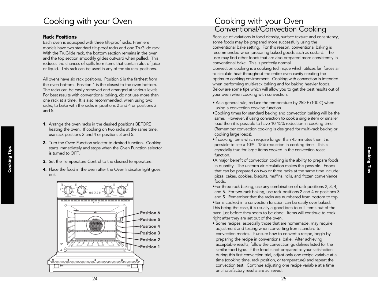 Cooking with your oven, Conventional/convection cooking | Viking M0706VR User Manual | Page 13 / 24