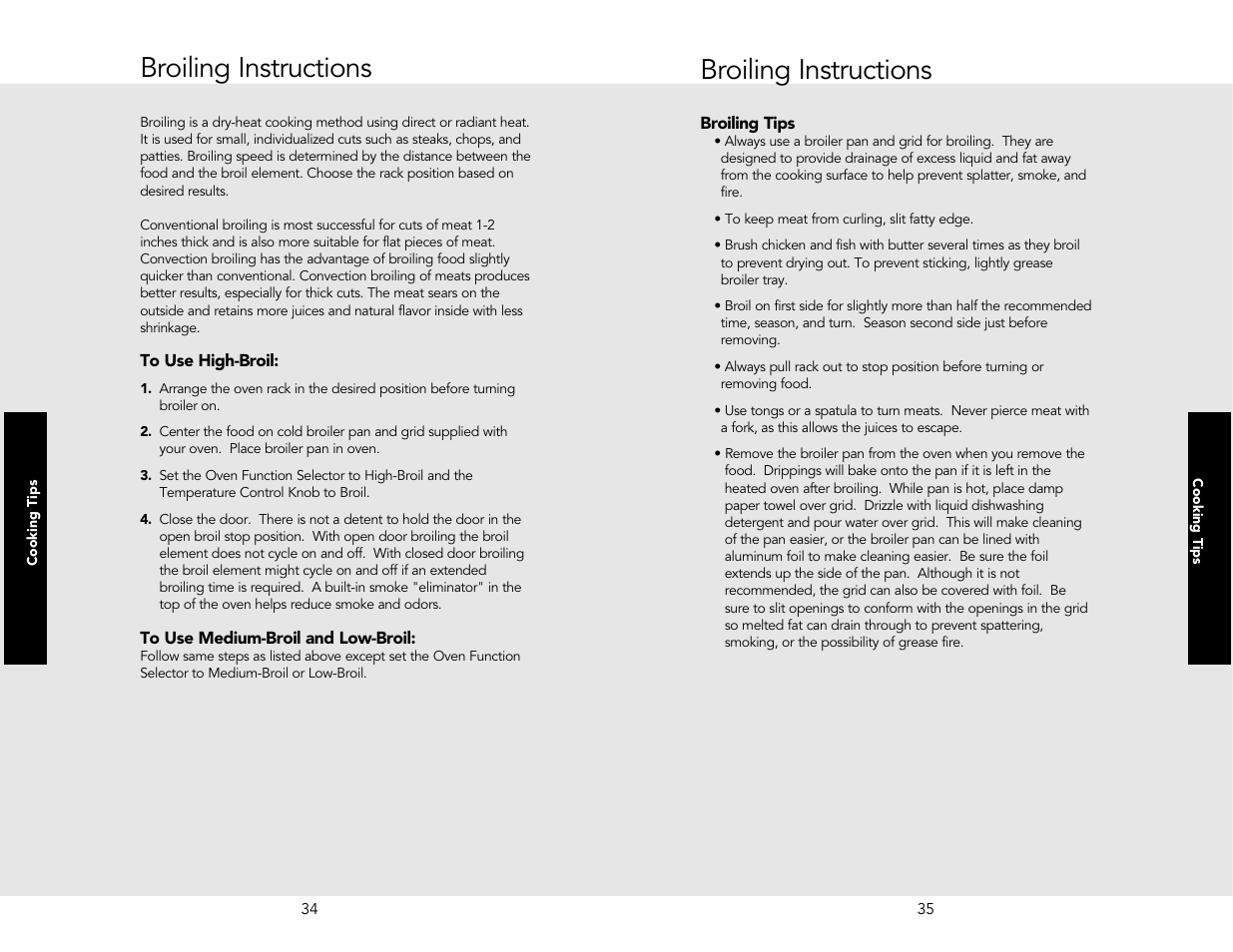 Broiling instructions | Viking M0706VR User Manual | Page 18 / 24