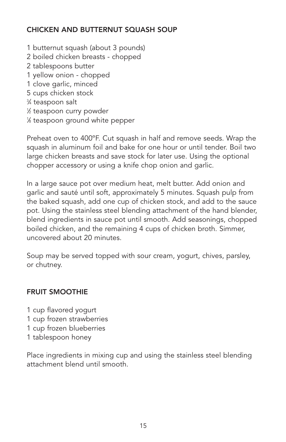 Teaspoon salt, Teaspoon curry powder | Viking VHB300 User Manual | Page 15 / 16