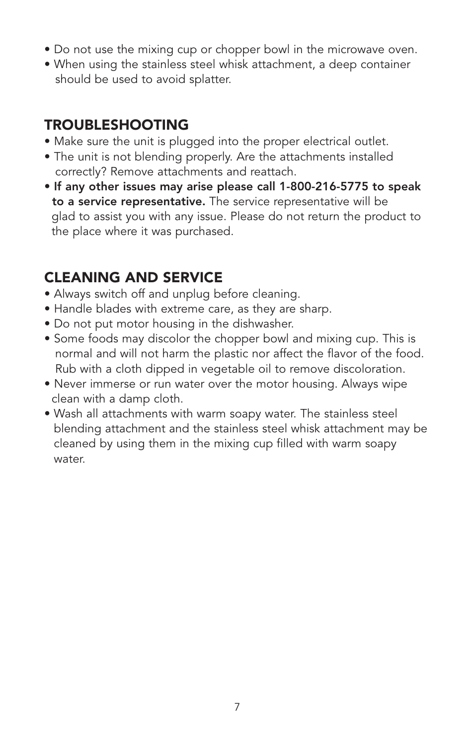 Troubleshooting, Cleaning and service | Viking VHB300 User Manual | Page 7 / 16