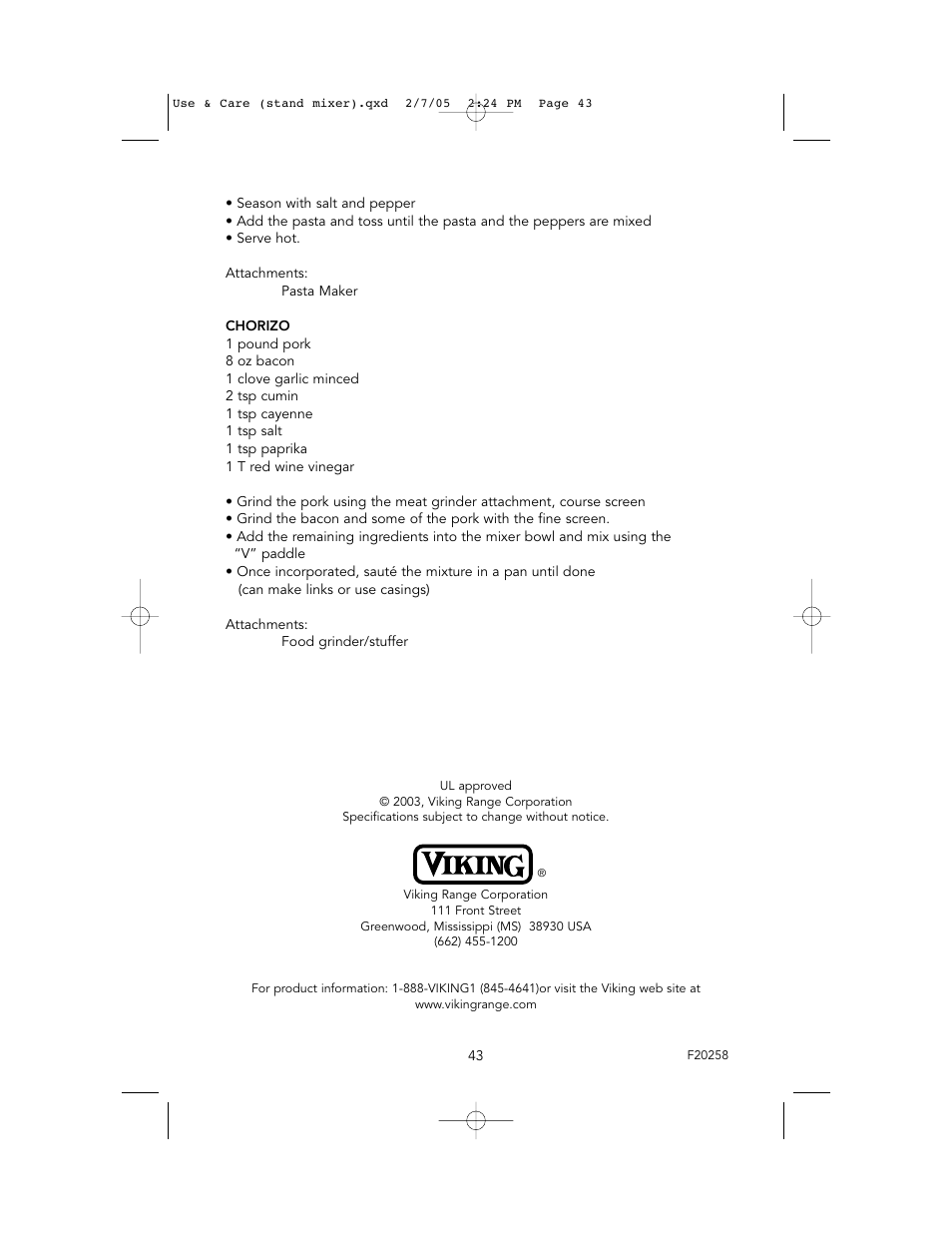 Viking VSM500 User Manual | Page 43 / 43