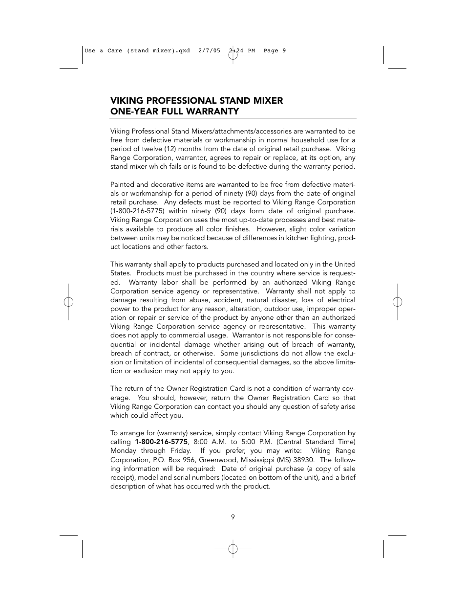 Viking VSM500 User Manual | Page 9 / 43