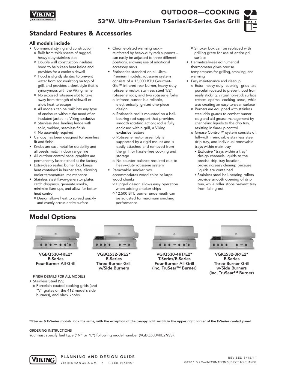 Viking VGBQ User Manual | 8 pages