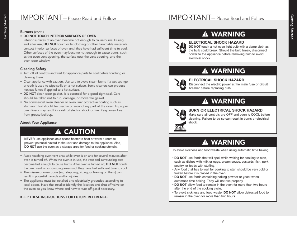 Important, Caution, Warning | Viking F20517 User Manual | Page 5 / 20