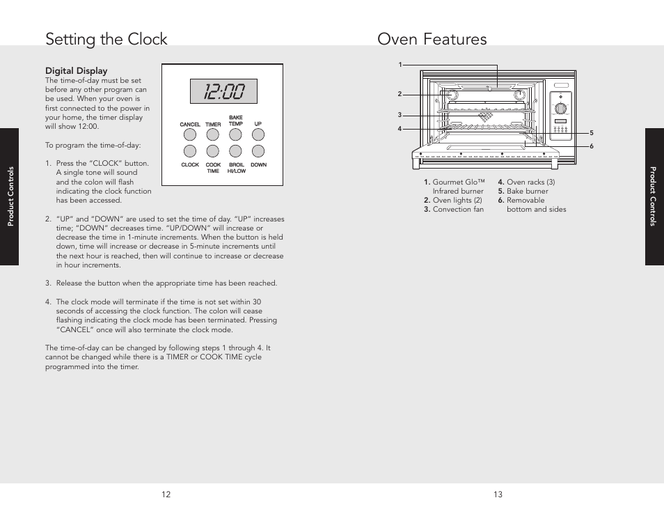 Oven features, Setting the clock | Viking F20517 User Manual | Page 7 / 20