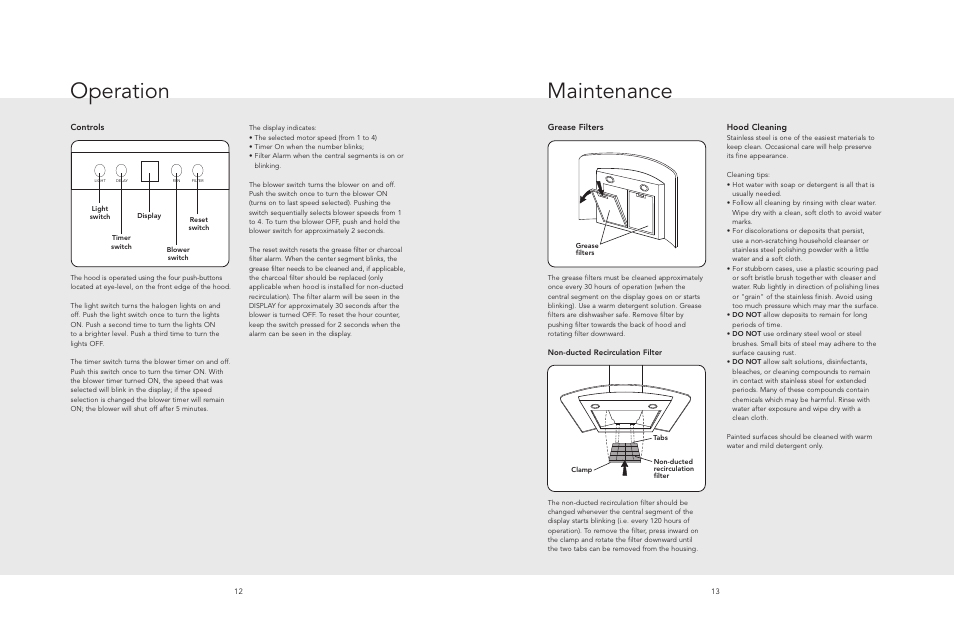 Operation maintenance, Operation, Maintenance | Viking F20560 User Manual | Page 7 / 8