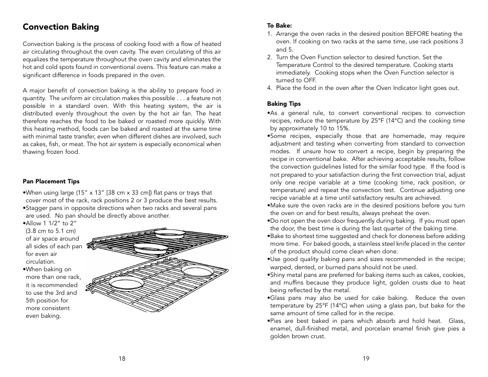 Convection baking | Viking F20143D User Manual | Page 10 / 20