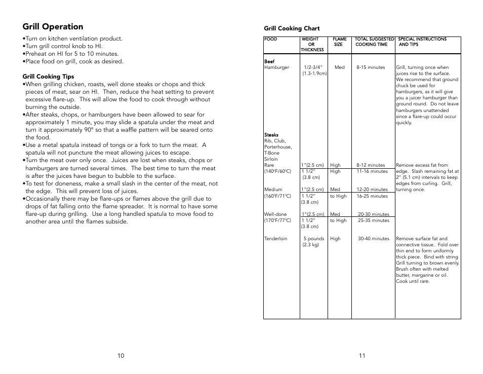 Grill operation | Viking F20143D User Manual | Page 6 / 20