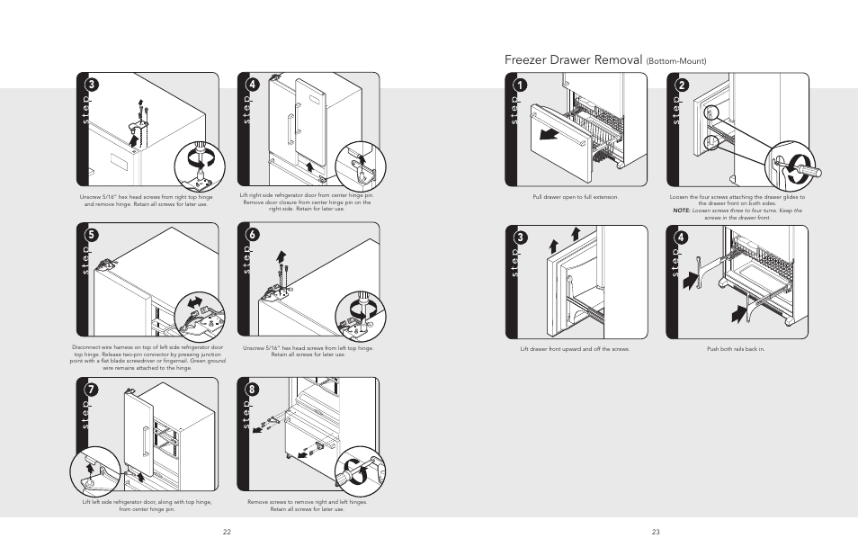 Freezer drawer removal | Viking F20481 User Manual | Page 12 / 22