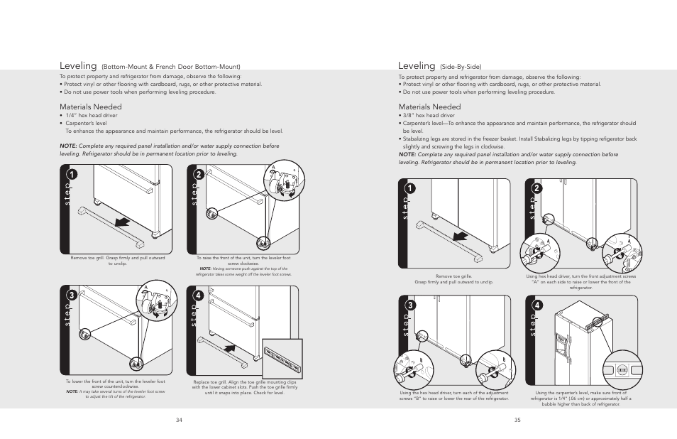 Leveling, Materials needed | Viking F20481 User Manual | Page 18 / 22