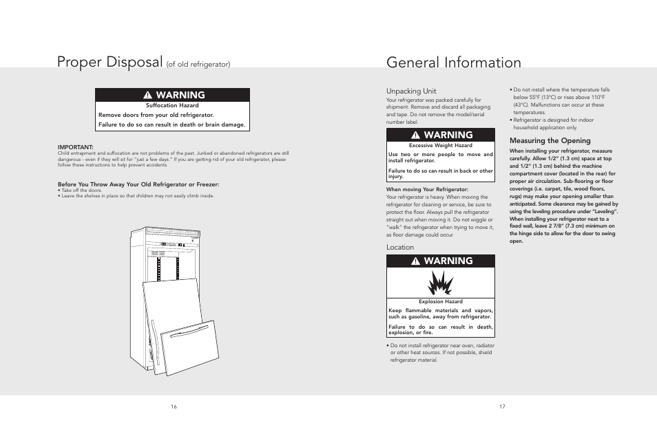 Proper disposal, General information, Warning | Viking F20481 User Manual | Page 9 / 22