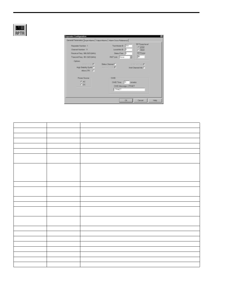 3 repeater information, Figure 4-9 repeater configuration, Table 4-3 general parameters | Viking 242-2009-632 User Manual | Page 50 / 260