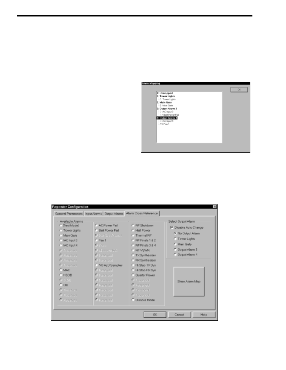 Figure 4-12 alarm mapping, Figure 4-13 alarm cross reference | Viking 242-2009-632 User Manual | Page 64 / 260