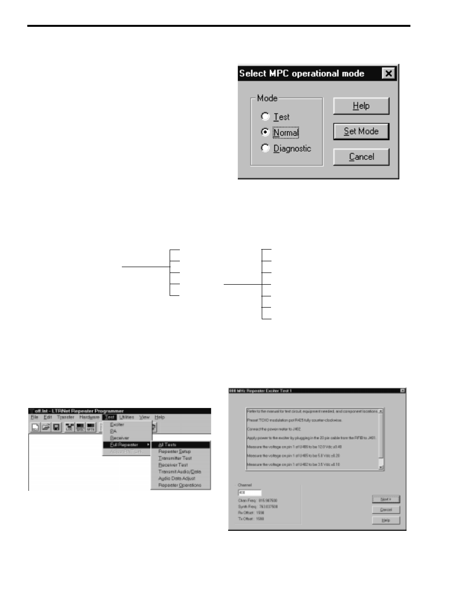 6 mode select, Figure 4-23 mode select, Figure 4-24 test programming flowchart | 6 test, Figure 4-25 test menu, Test | Viking 242-2009-632 User Manual | Page 68 / 260