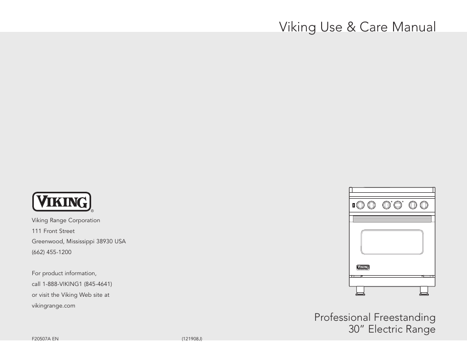Viking F20507 User Manual | 26 pages