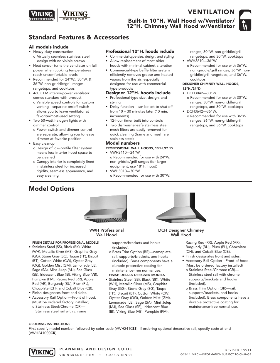 Viking DCH User Manual | 6 pages