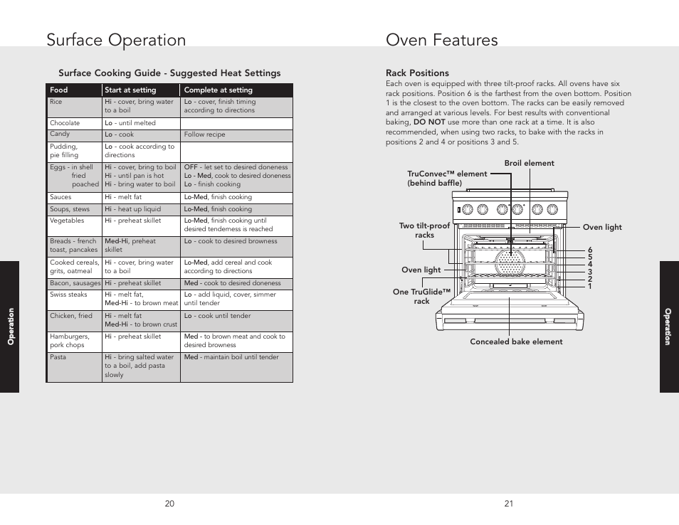 Surface operation, Oven features | Viking F20537B EN User Manual | Page 11 / 28