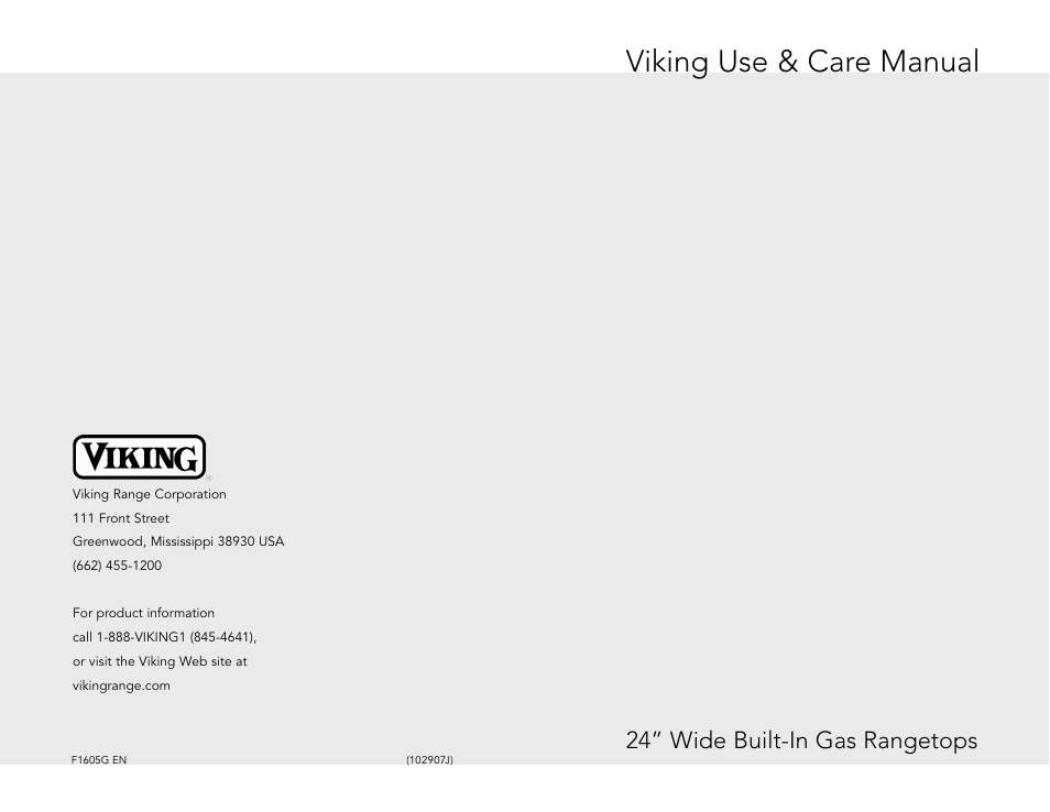Viking F1605G User Manual | 10 pages