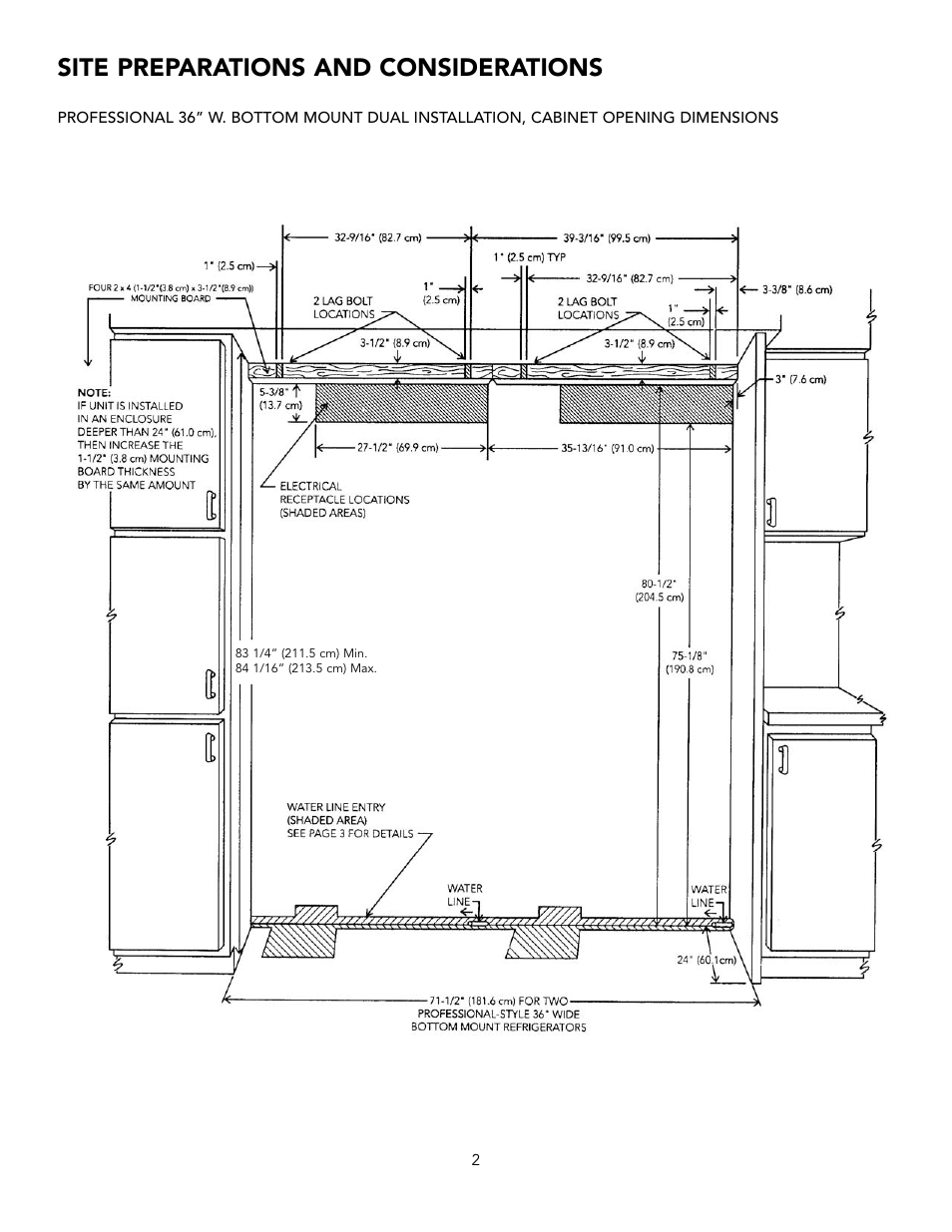 Site preparations and considerations | Viking BRTGK72SS User Manual | Page 2 / 16