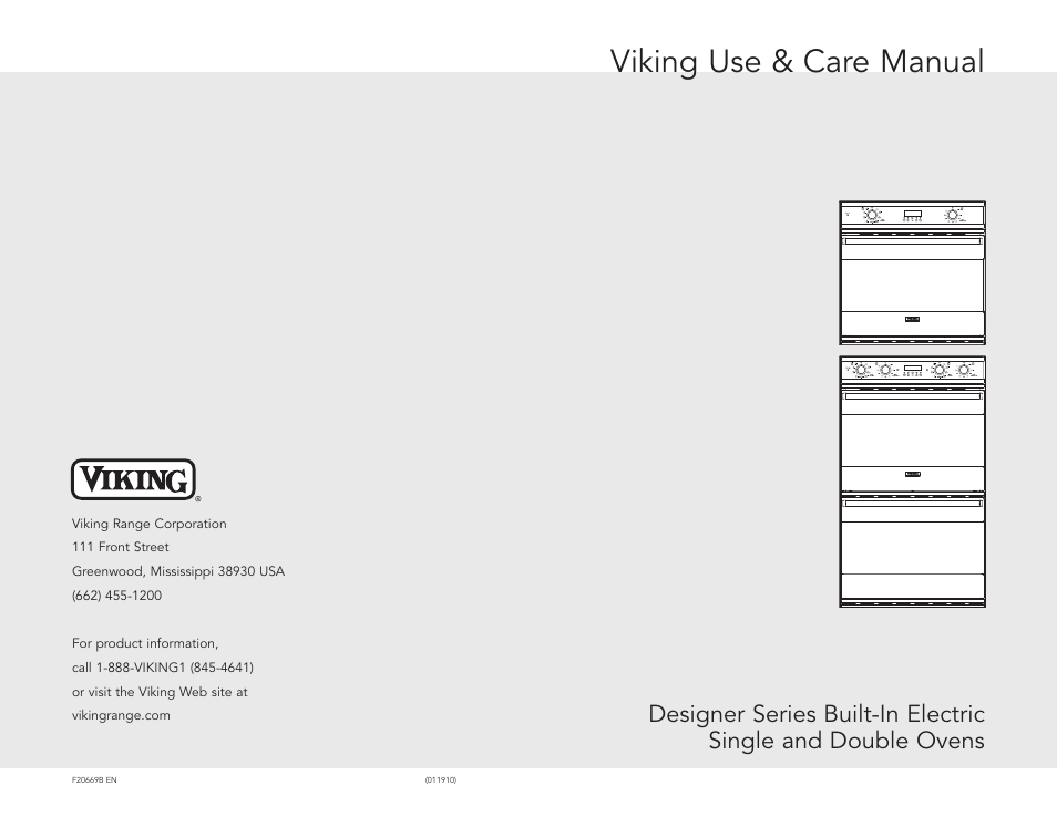 Viking F20669B EN (011910) User Manual | 26 pages