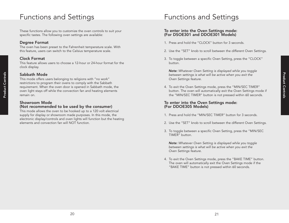 Using the ove, Rack position, Using the oven | 22 meat probe function, Functions and settings | Viking F20669B EN (011910) User Manual | Page 11 / 26