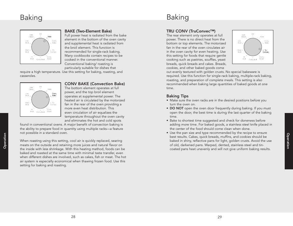 Solving baking proble, Tru conv (truconvec™), Solving baking problems | Baking | Viking F20669B EN (011910) User Manual | Page 15 / 26