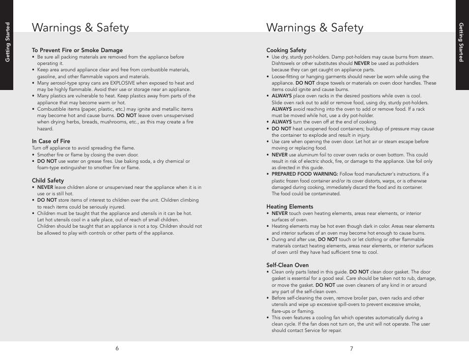 Warnings & safety | Viking F20669B EN (011910) User Manual | Page 4 / 26