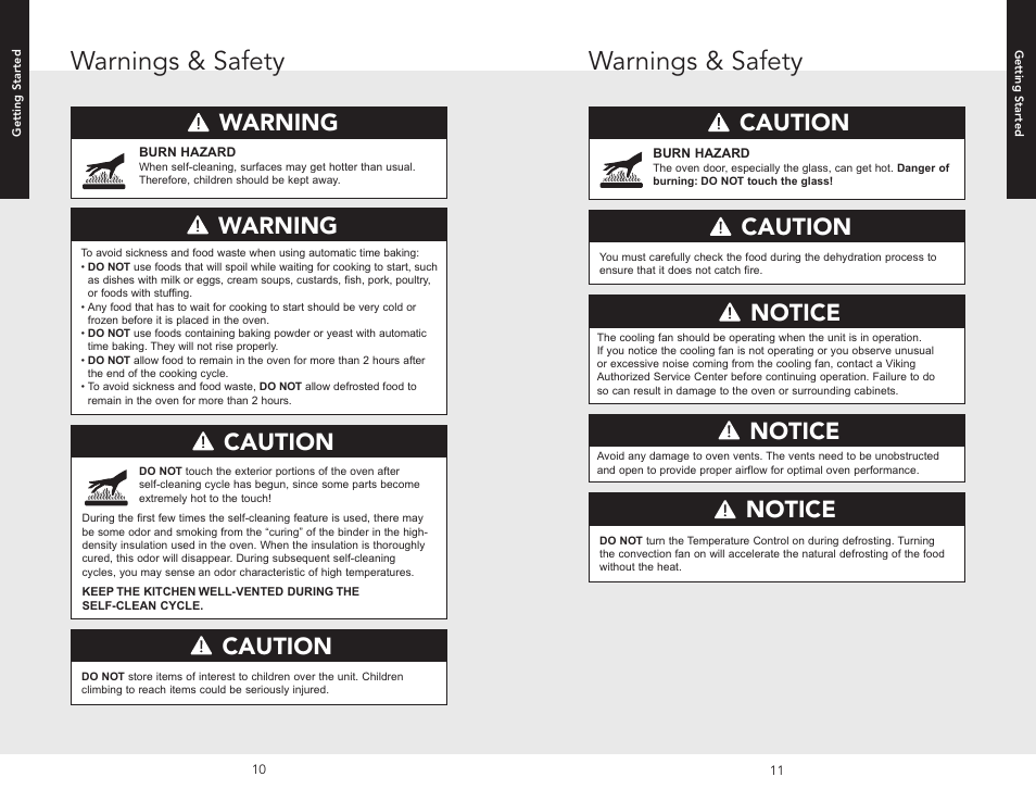 Warnings & safety, Caution, Warning | Notice | Viking F20669B EN (011910) User Manual | Page 6 / 26