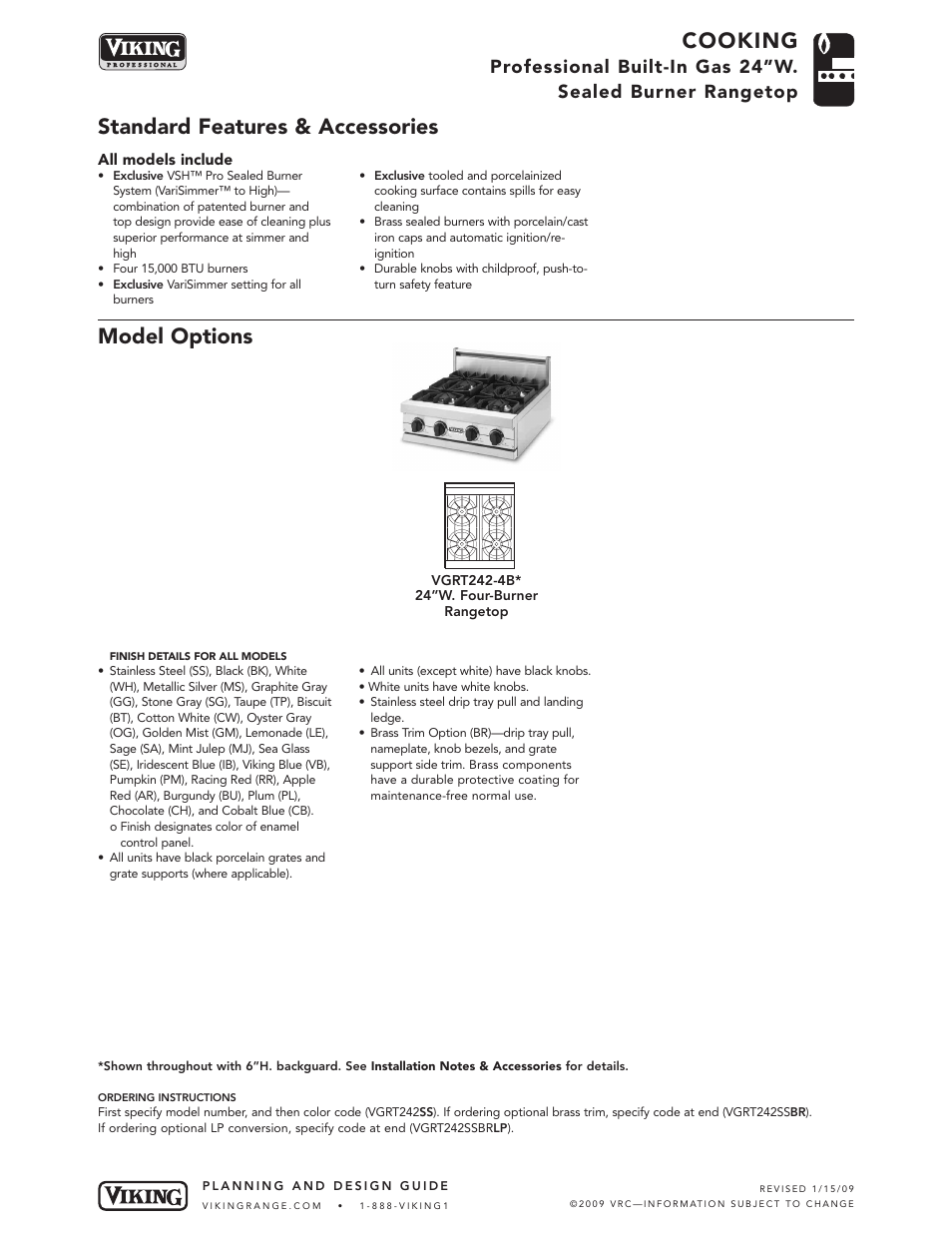 Viking VGRT User Manual | 5 pages