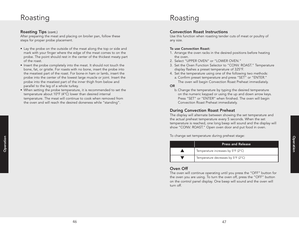 Roast instructions, Roasting | Viking F20686 User Manual | Page 24 / 34